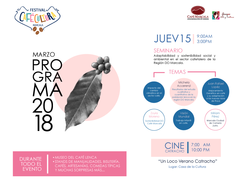 Programa del festival cafécultura Marcala